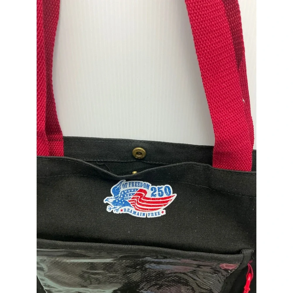 Moyel Vintage 250th Anniversary Canvas Tote Bag and Pouch Set Black‎ Patriotic
